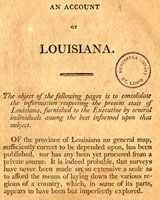An Account of Louisiana, published by the Departments of State and Treasury in 1803